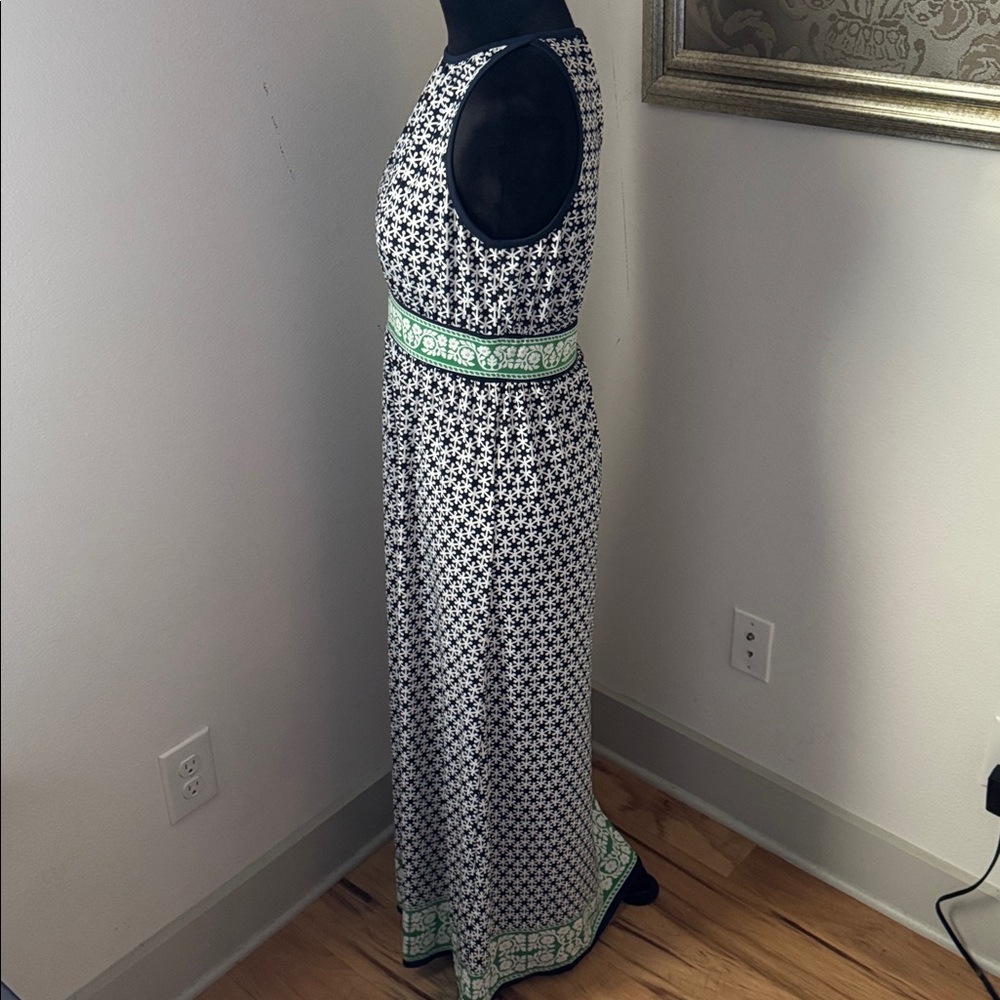 Max Studio Blue White Patterned Green Detailing M… - image 4